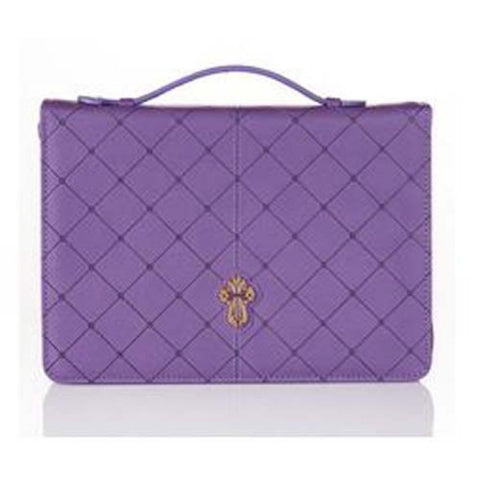 Purple Leather Bag With Cross